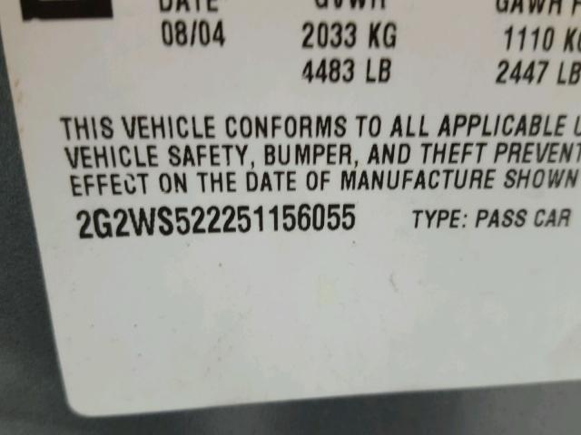 2G2WS522251156055 - 2005 PONTIAC GRAND PRIX 灰色 照片 10