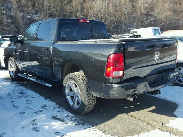 1D7RV1CT2AS262215 - 2010 DODGE RAM 1500 BLACK photo 3