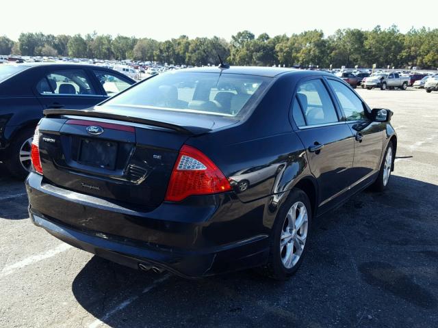 3FAHP0HA8CR377004 - 2012 FORD FUSION SE BLACK photo 4