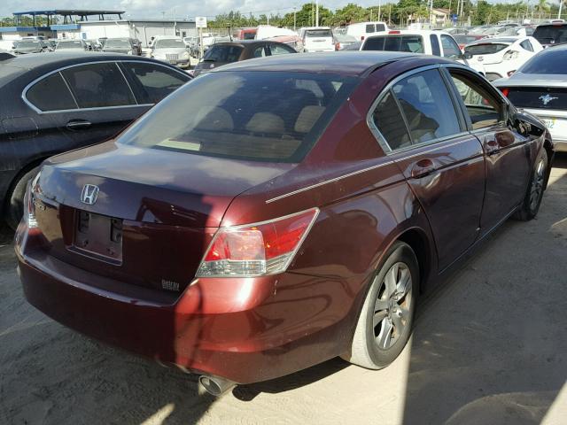 1HGCP26469A160004 - 2009 HONDA ACCORD LXP BURGUNDY photo 4