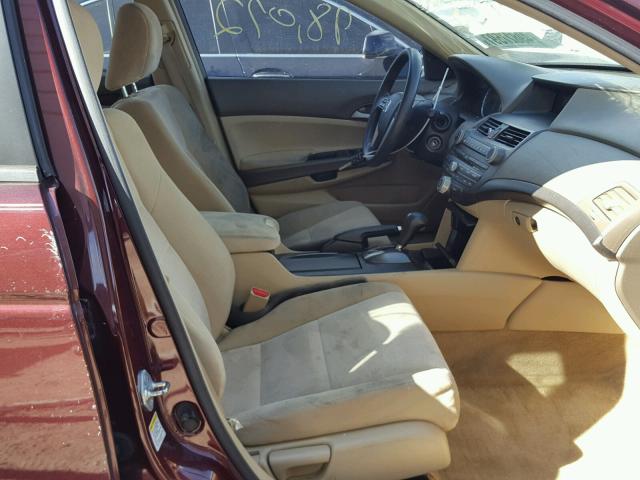 1HGCP26469A160004 - 2009 HONDA ACCORD LXP BURGUNDY photo 5