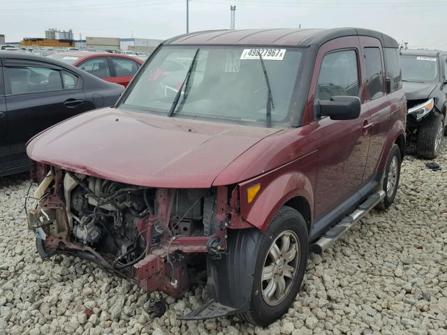 5J6YH28767L014643 - 2007 HONDA ELEMENT EX RED photo 2