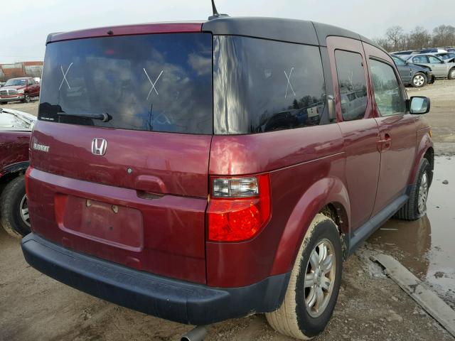 5J6YH28767L014643 - 2007 HONDA ELEMENT EX RED photo 4