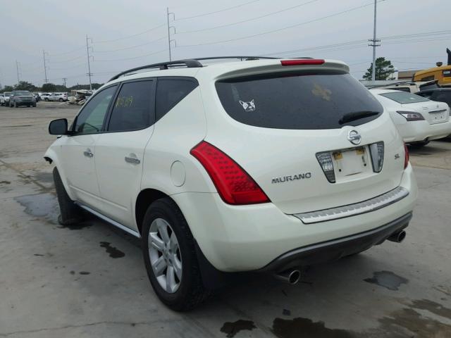 JN8AZ08T57W516102 - 2007 NISSAN MURANO SL WHITE photo 3