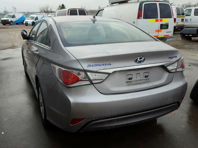 KMHEC4A44DA066861 - 2013 HYUNDAI SONATA HYB SILVER photo 3