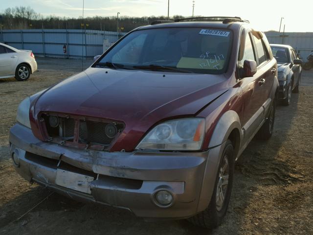 KNDJC733735150950 - 2003 KIA SORENTO EX MAROON photo 2