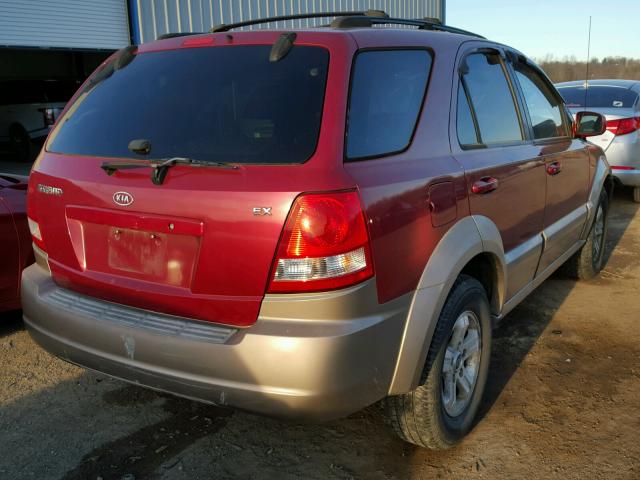 KNDJC733735150950 - 2003 KIA SORENTO EX MAROON photo 4