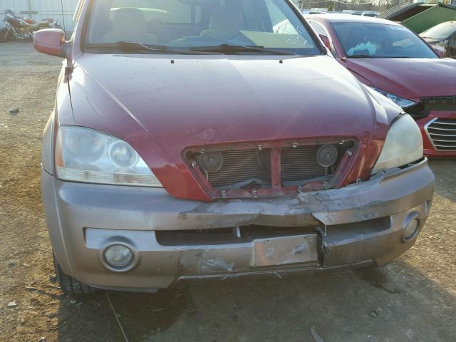 KNDJC733735150950 - 2003 KIA SORENTO EX MAROON photo 9