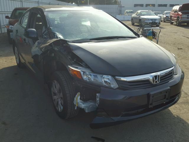 2HGFB2F57CH323854 - 2012 HONDA CIVIC LX BLACK photo 1