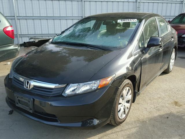 2HGFB2F57CH323854 - 2012 HONDA CIVIC LX BLACK photo 2