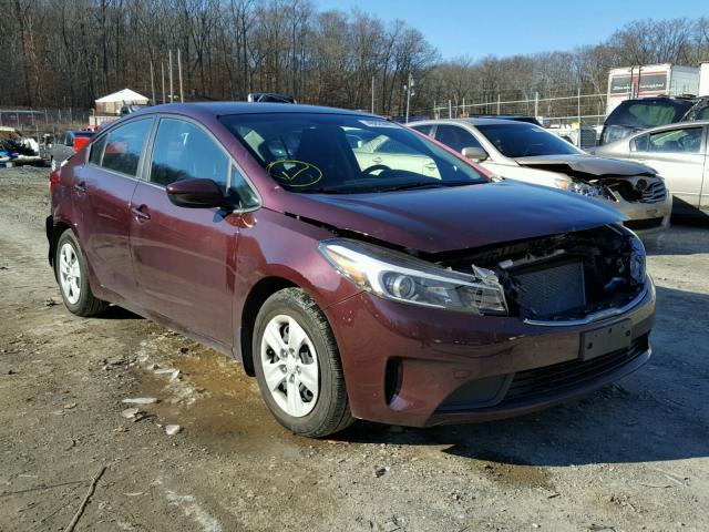 3KPFK4A75HE035336 - 2017 KIA FORTE LX MAROON photo 1