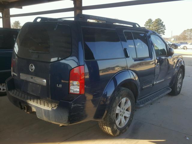 5N1AR18U56C602306 - 2006 NISSAN PATHFINDER BLUE photo 4