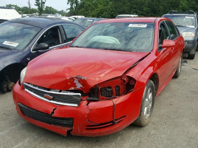 2G1WT57N691203615 - 2009 CHEVROLET IMPALA 1LT RED photo 2