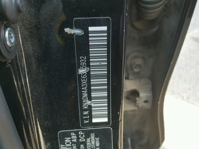 KNADM4A3XE6385932 - 2014 KIA RIO LX BLACK photo 10