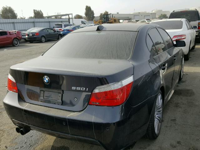 WBANW53538CT50707 - 2008 BMW 550 I BLUE photo 4