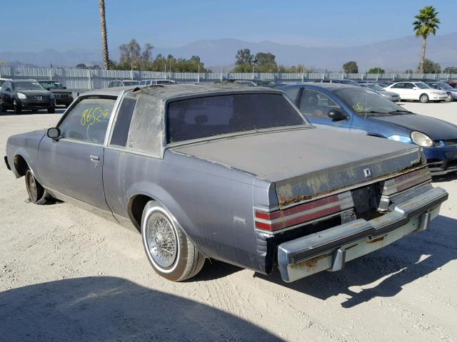 1G4GM11A3HP442995 - 1987 BUICK REGAL LIMI GRAY photo 3