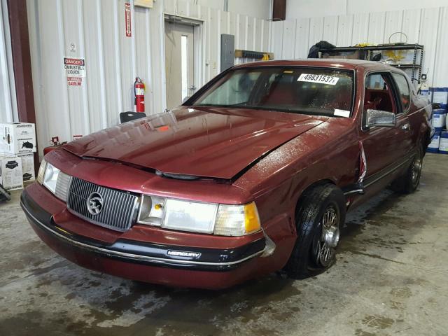 1MEBM60FXHH718056 - 1987 MERCURY COUGAR LS MAROON photo 2