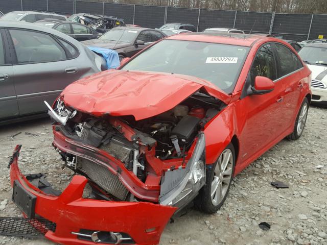 1G1PG5SB5E7381082 - 2014 CHEVROLET CRUZE LTZ RED photo 2