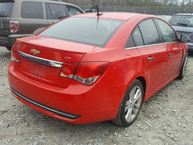 1G1PG5SB5E7381082 - 2014 CHEVROLET CRUZE LTZ RED photo 4