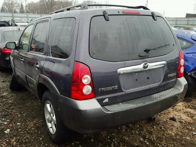 4F2YZ94106KM24985 - 2006 MAZDA TRIBUTE S BLUE photo 3