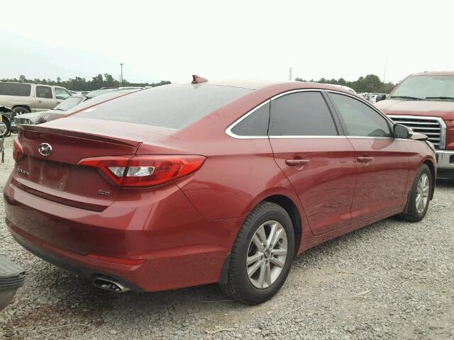 5NPE24AA2GH422248 - 2016 HYUNDAI SONATA ECO MAROON photo 4