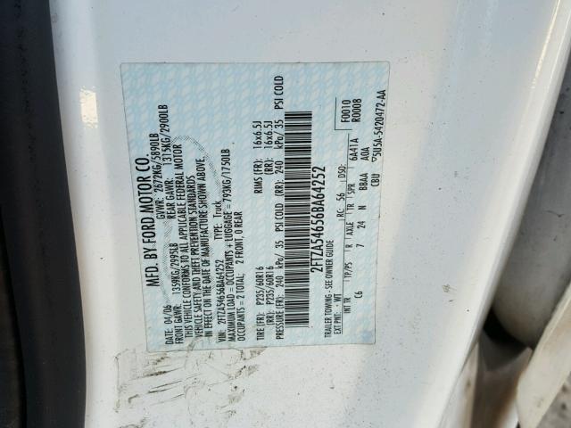 2FTZA54656BA64252 - 2006 FORD FREESTAR WHITE photo 10