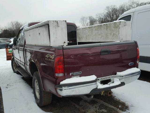 1FTNX21L1YED67185 - 2000 FORD F250 SUPER MAROON photo 3