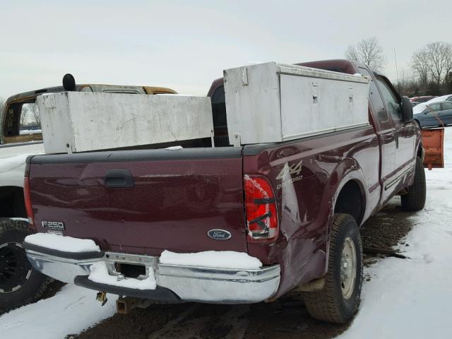 1FTNX21L1YED67185 - 2000 FORD F250 SUPER MAROON photo 4