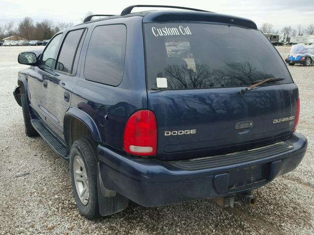 1D4HS58Z13F531483 - 2003 DODGE DURANGO SL BLUE photo 3