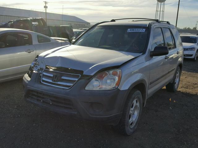 JHLRD68505C012608 - 2005 HONDA CR-V LX GRAY photo 2