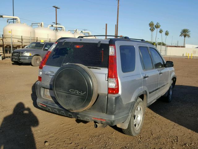 JHLRD68505C012608 - 2005 HONDA CR-V LX GRAY photo 4