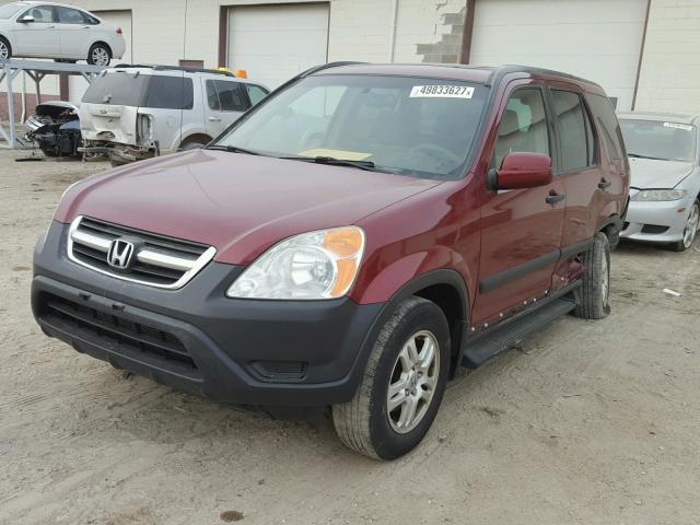 JHLRD78882C021312 - 2002 HONDA CR-V EX BURGUNDY photo 2