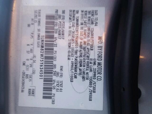 1LNHM82W75Y634501 - 2005 LINCOLN TOWN CAR S BLUE photo 10