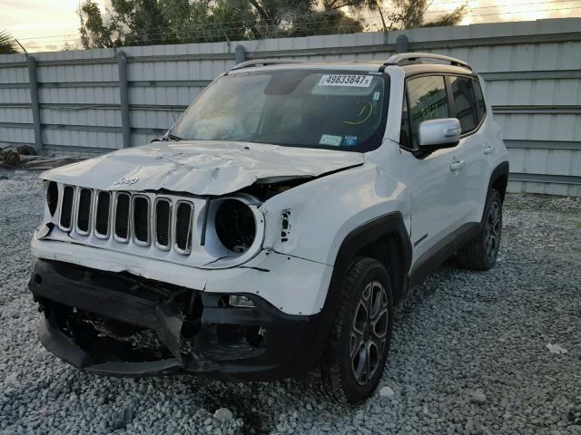 ZACCJBDT8GPD20357 - 2016 JEEP RENEGADE L WHITE photo 2