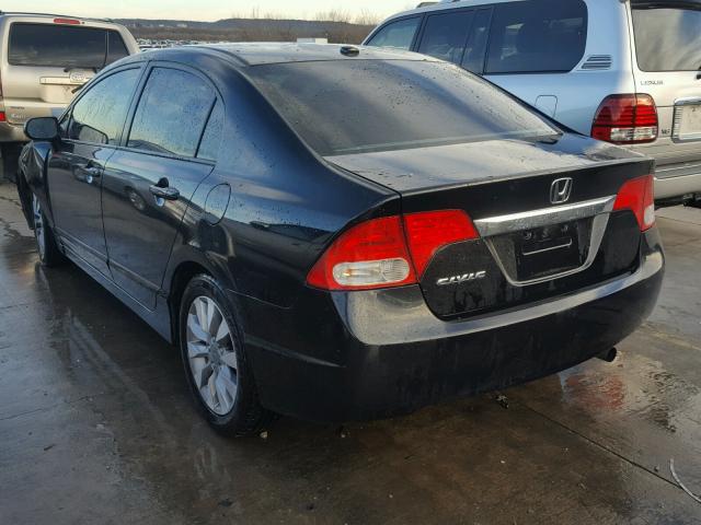 2HGFA16949H501535 - 2009 HONDA CIVIC EXL BLACK photo 3