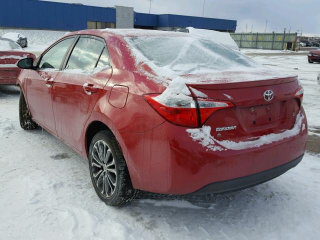 2T1BURHEXFC263273 - 2015 TOYOTA COROLLA L RED photo 3