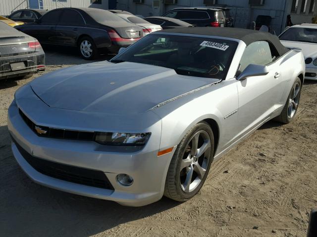 2G1FB3D37E9151997 - 2014 CHEVROLET CAMARO LT SILVER photo 2