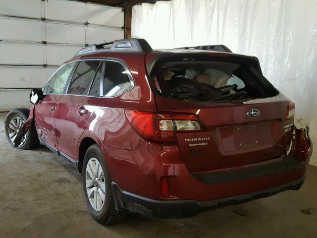 4S4BSACC8F3252130 - 2015 SUBARU OUTBACK 2. RED photo 3