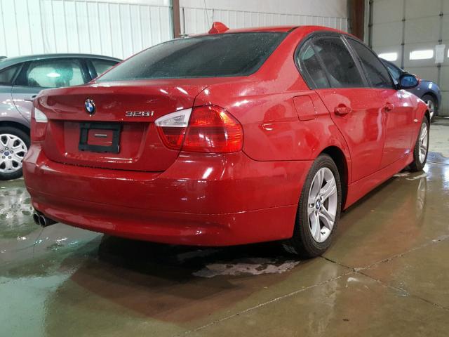 WBAVA33588KX89040 - 2008 BMW 328 I RED photo 4