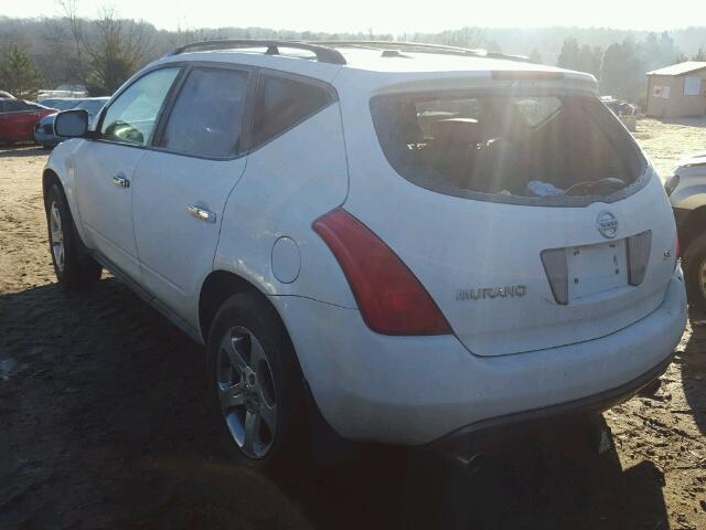 JN8AZ08T25W313276 - 2005 NISSAN MURANO SL WHITE photo 3