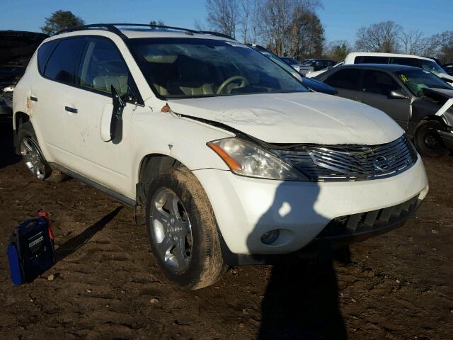 JN8AZ08T25W313276 - 2005 NISSAN MURANO SL WHITE photo 9