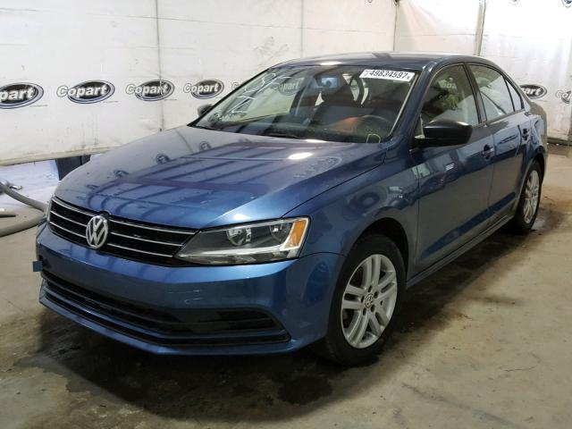 3VW1K7AJ7FM353420 - 2015 VOLKSWAGEN JETTA BASE BLUE photo 2