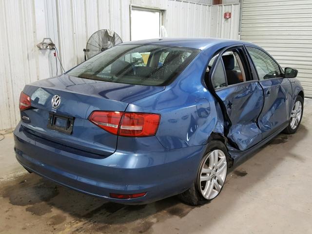 3VW1K7AJ7FM353420 - 2015 VOLKSWAGEN JETTA BASE BLUE photo 4