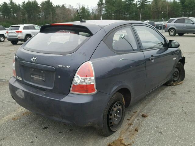 KMHCM36C09U121164 - 2009 HYUNDAI ACCENT GS GRAY photo 4