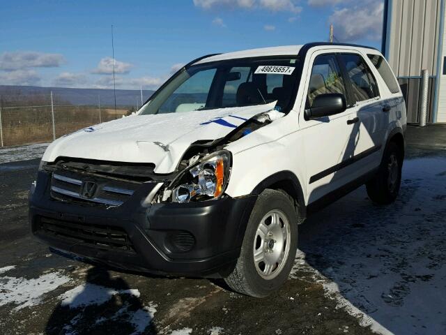 JHLRD68515C015372 - 2005 HONDA CR-V LX WHITE photo 2