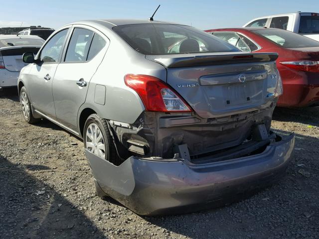 3N1CN7AP5DL885911 - 2013 NISSAN VERSA S GRAY photo 3