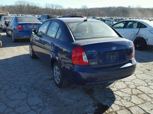 KMHCN4AC8AU431934 - 2010 HYUNDAI ACCENT GLS BLUE photo 3