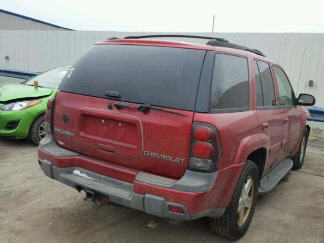 1GNDT13S432316982 - 2003 CHEVROLET TRAILBLAZE BURGUNDY photo 4