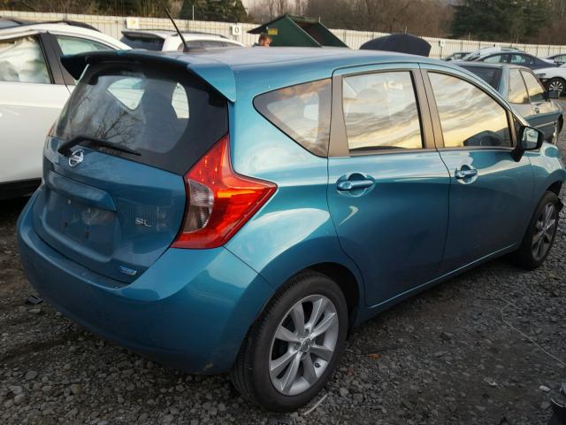 3N1CE2CP1FL361111 - 2015 NISSAN VERSA NOTE TEAL photo 4