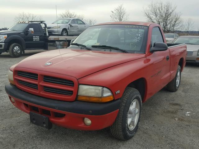 1B7FL26X3YS764331 - 2000 DODGE DAKOTA RED photo 2